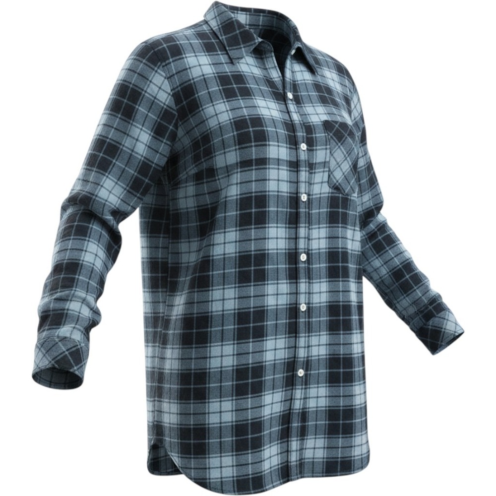 J. Jill Womens Blue Black Plaid Flannel Button Down Shirt Size M Long Sleeve